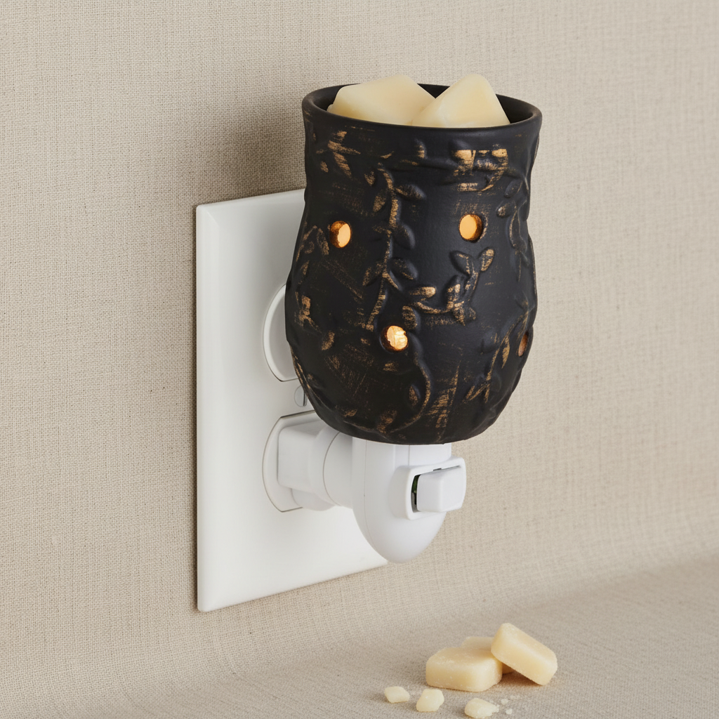 Black Textured Plug-In Warmer - Linen