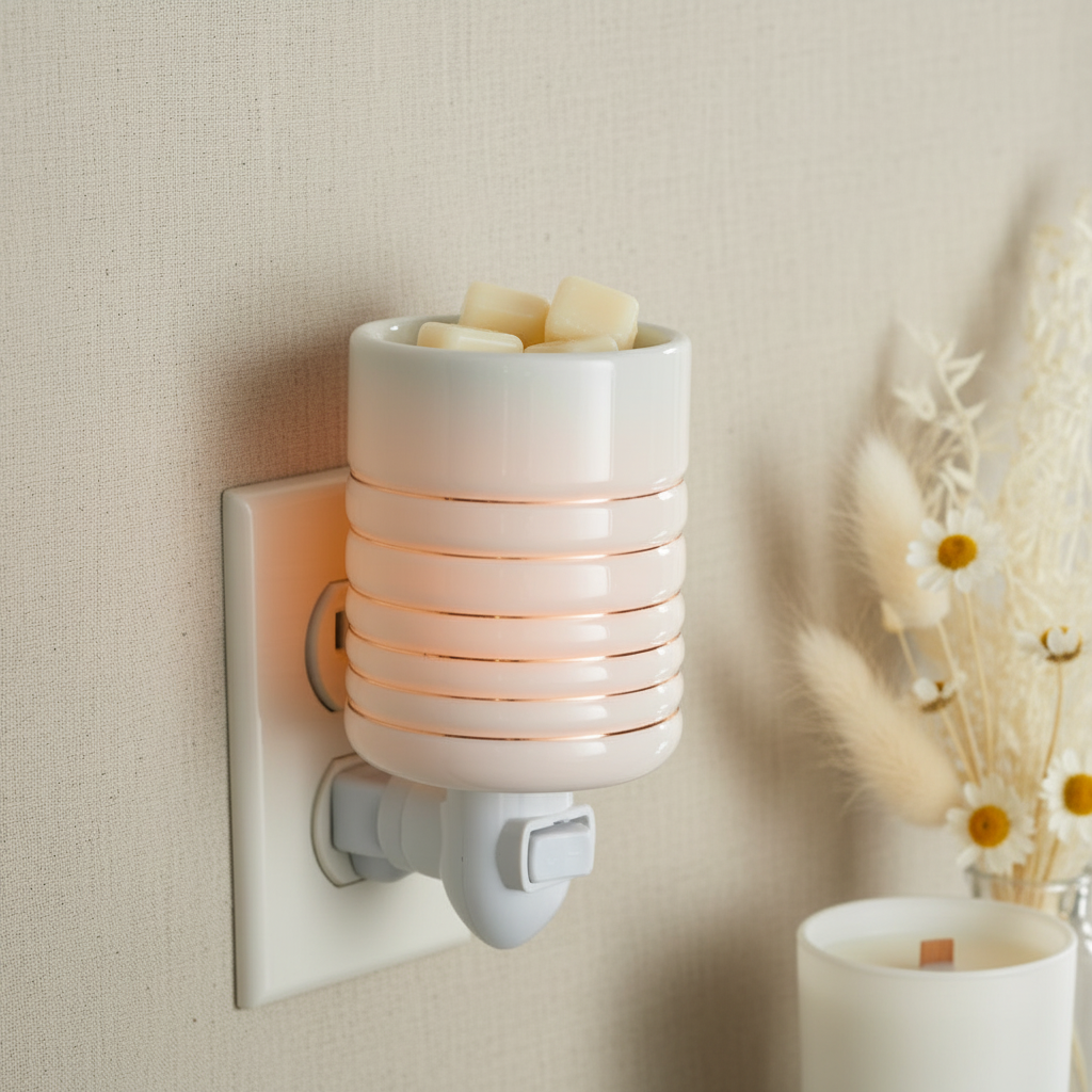 White Ribbed Wax Warmer - Solarity Co