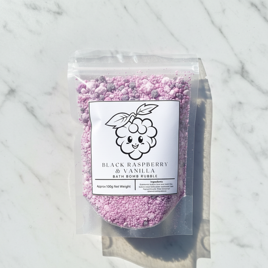 Black Raspberry and Vanilla pouch with preserved contents