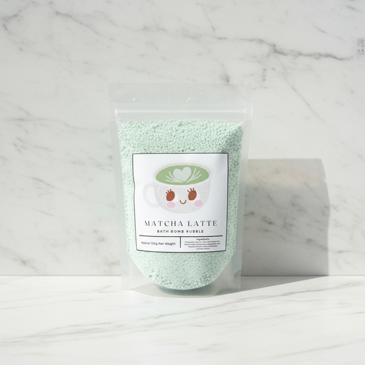 Matcha Latte pouch with preserved contents