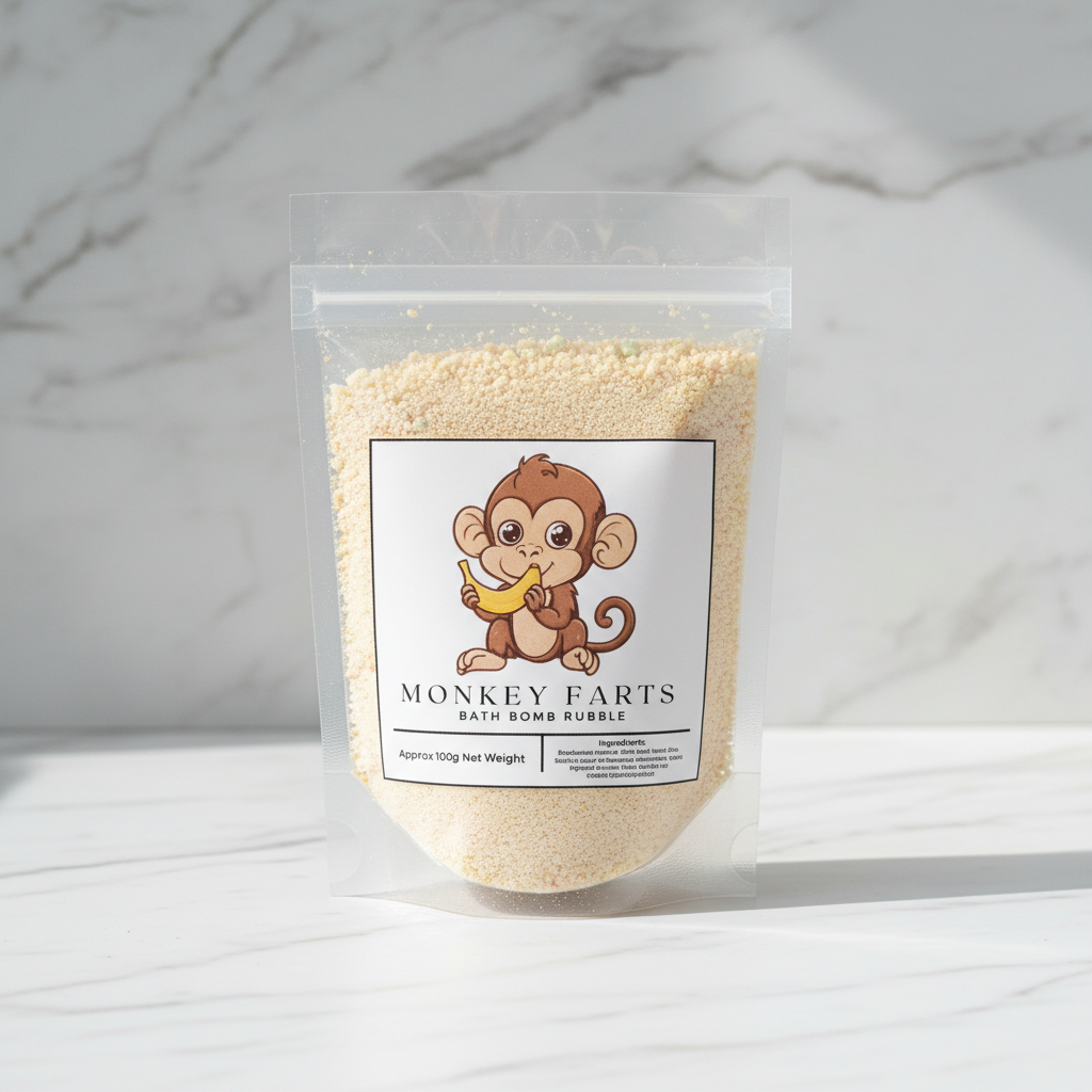 Monkey Farts pouch with preserved contents