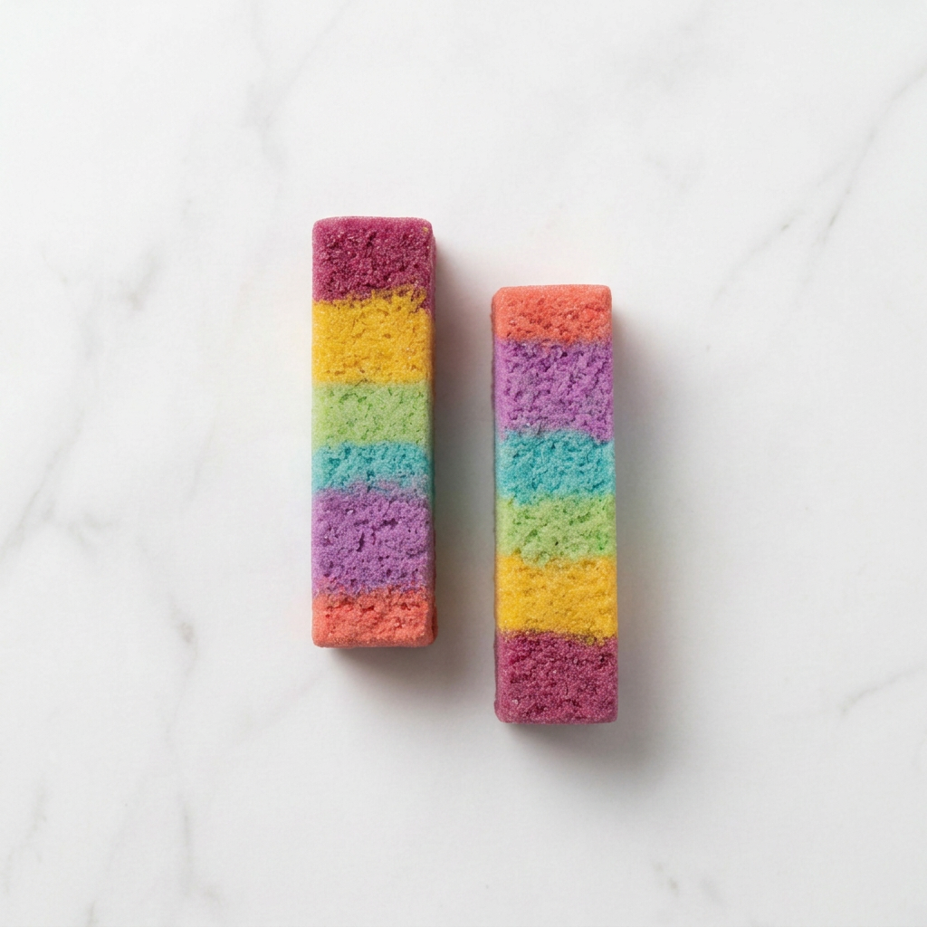 Short rainbow bars in square format