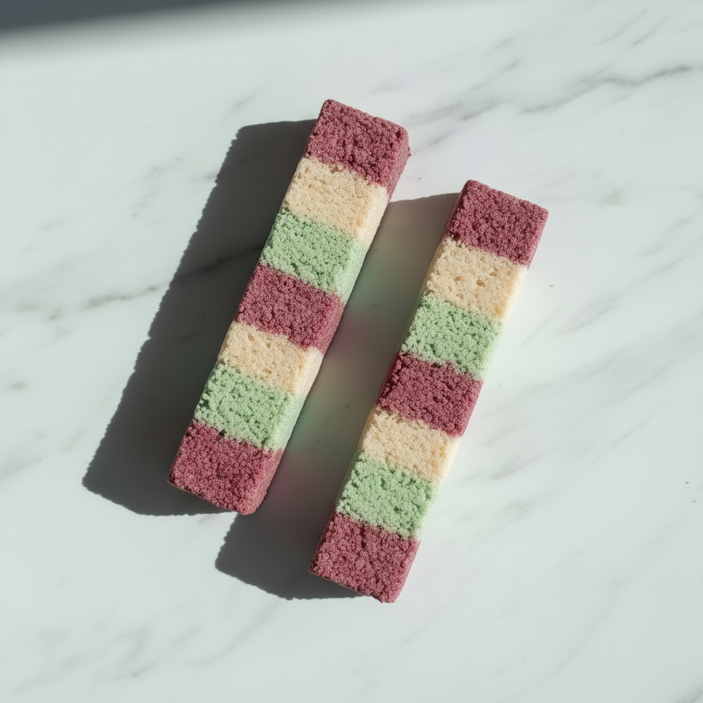 Tidier textured burgundy cream and sage bath bars
