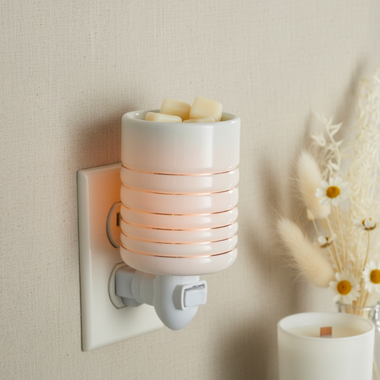 White Ribbed Wax Warmer - Solarity Co